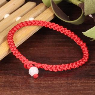 Red yarn bracelet