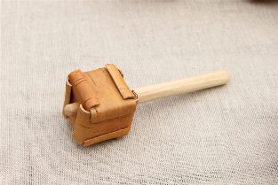 the hammer is made of birch bark